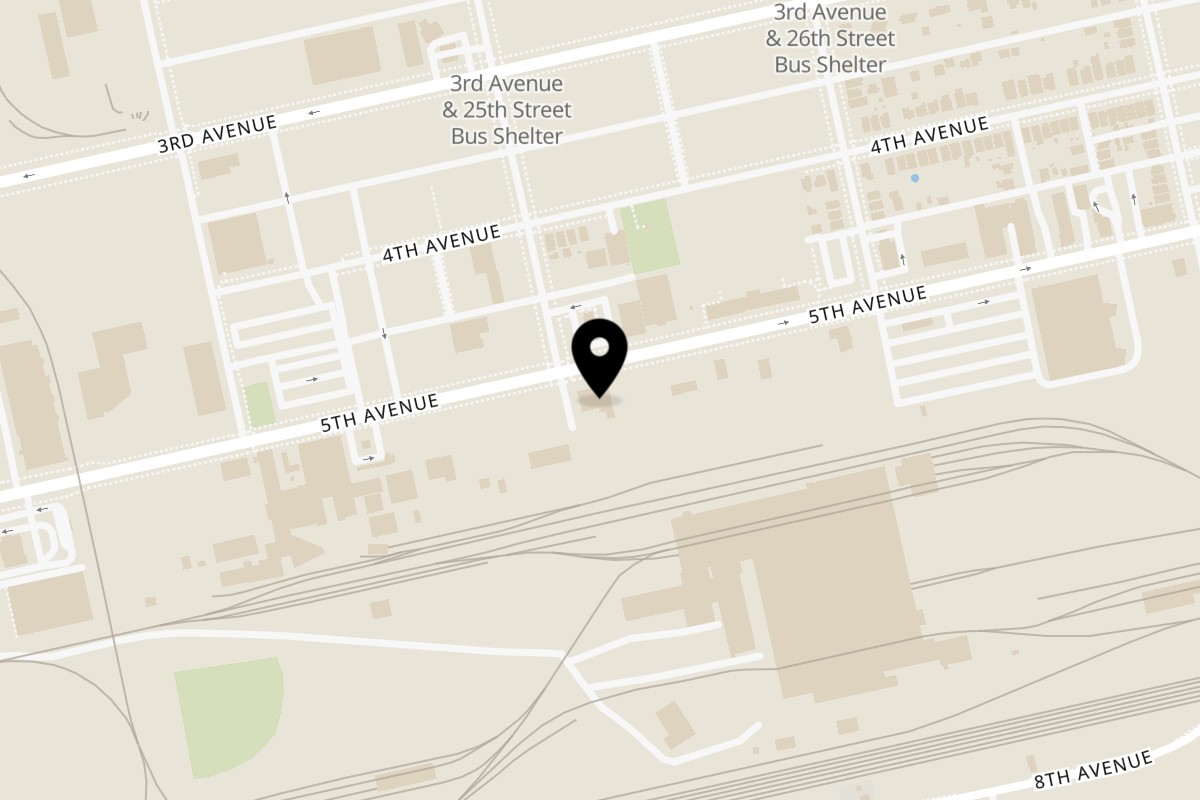 Map showing the location of Dough Daddy's Pizza Huntington on 2501 5th Ave in Huntington