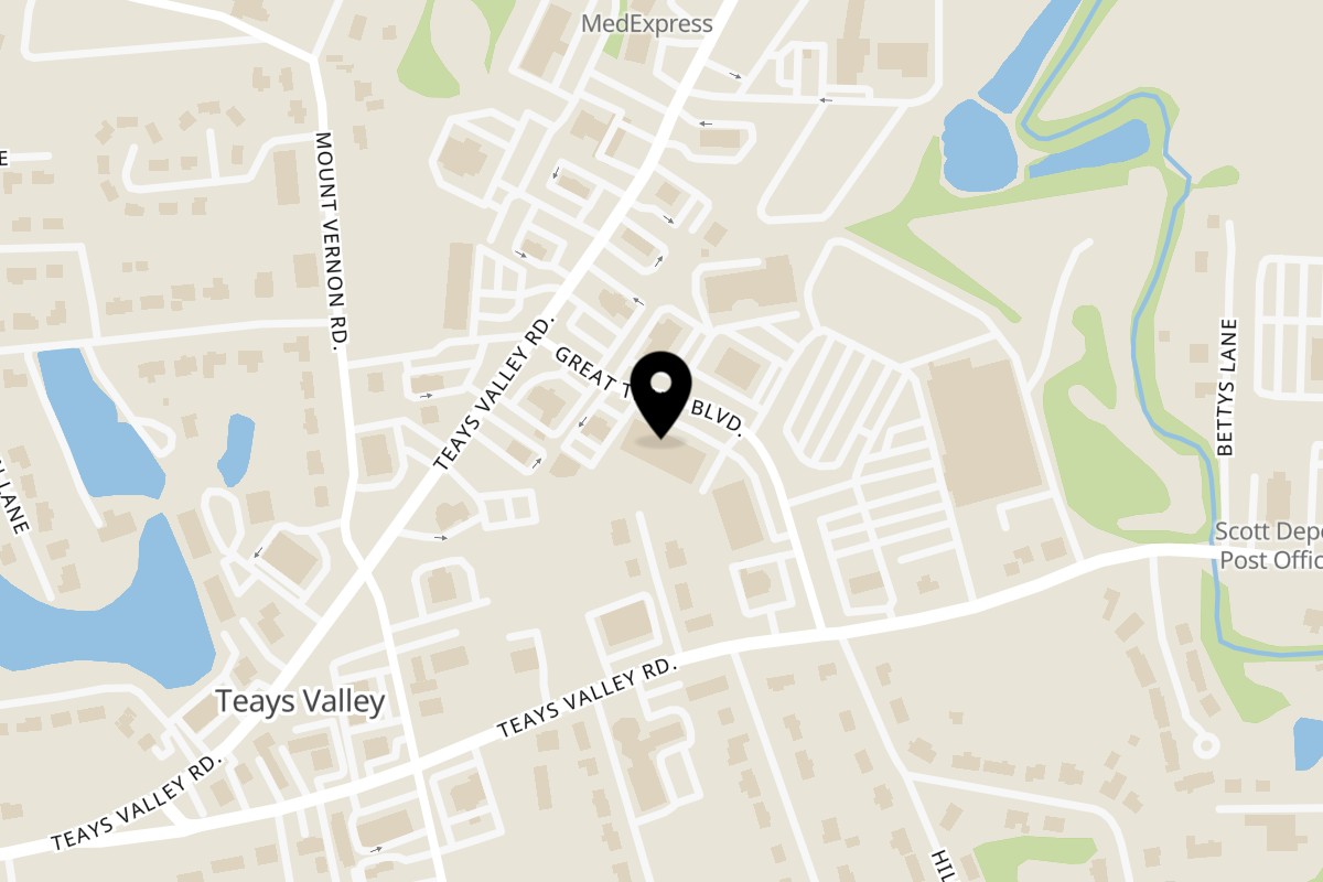 Map showing the location of Dough Daddy's Pizza Scott Depot on 86 Great Teays Blvd in Scott Depot